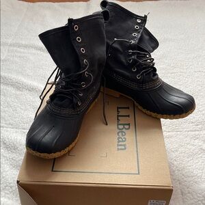 L.L. Bean Black and Tan Winter Boots